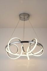 Dart Serisi Krom Büyük Led Avize, Sarkıt Power Led Avize, 3 Renk Yanabilen Led Avize