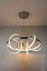 Dart Serisi Krom Büyük Led Avize, Sarkıt Power Led Avize, 3 Renk Yanabilen Led Avize