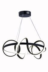 Dart Serisi Siyah Büyük Led Avize, Sarkıt Power Led Avize, 3 Renk Yanabilen Led Avize