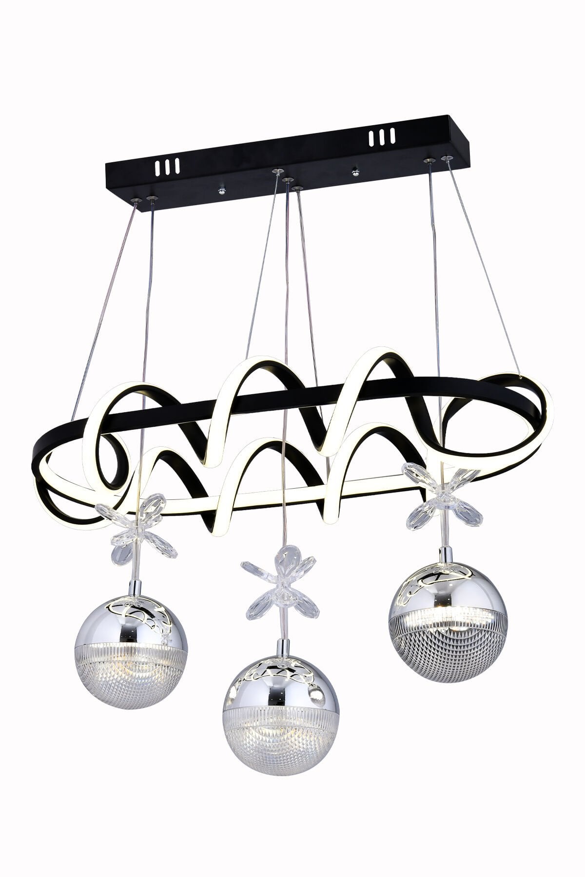 DART YEMEK MASASI 3 TOP SİYAH AVİZE