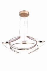 Napoli Serisi Büyük Gold Sarkıt Avize, 3 Renk Yanabilen Power Led Avize, Modern Salon Oturma Odası Led Avize