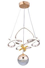 Hale Serisi Tek Toplu Gold Led Avize, Sarkıt Power Led Avize, 3 Renk Yanabilen Led Avize, Modern Salon Oda Led Avize