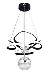 Hale Serisi Tek Toplu Siyah Led Avize, Sarkıt Power Led Avize, 3 Renk Yanabilen Led Avize, Modern Salon Oda Led Avize