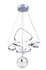 Hale Serisi Tek Toplu Krom Led Avize, Sarkıt Power Led Avize, 3 Renk Yanabilen Led Avize, Modern Salon Oda Led Avize