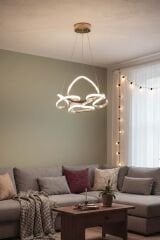 Hale Serisi Küçük Gold Led Avize, 3 Renk Yanabilen Sarkıt Led Avize, Modern Power Led Avize