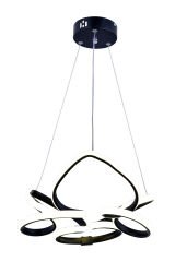 Hale Serisi Küçük Siyah Led Avize, 3 Renk Yanabilen Sarkıt Led Avize, Modern Power Led Avize