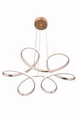 Daisy Gold Led Avize, 3 Renk Yanabilen Power Led Avize, Lüks Salon Yemek Masası Oda Led Avize