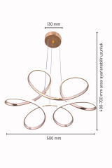 Daisy Gold Led Avize, 3 Renk Yanabilen Power Led Avize, Lüks Salon Yemek Masası Oda Led Avize