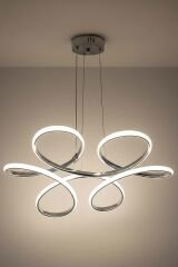 Daisy Krom Led Avize, 3 Renk Yanabilen Power Led Avize, Lüks Salon Yemek Masası Oda Led Avize