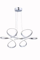 Daisy Krom Led Avize, 3 Renk Yanabilen Power Led Avize, Lüks Salon Yemek Masası Oda Led Avize