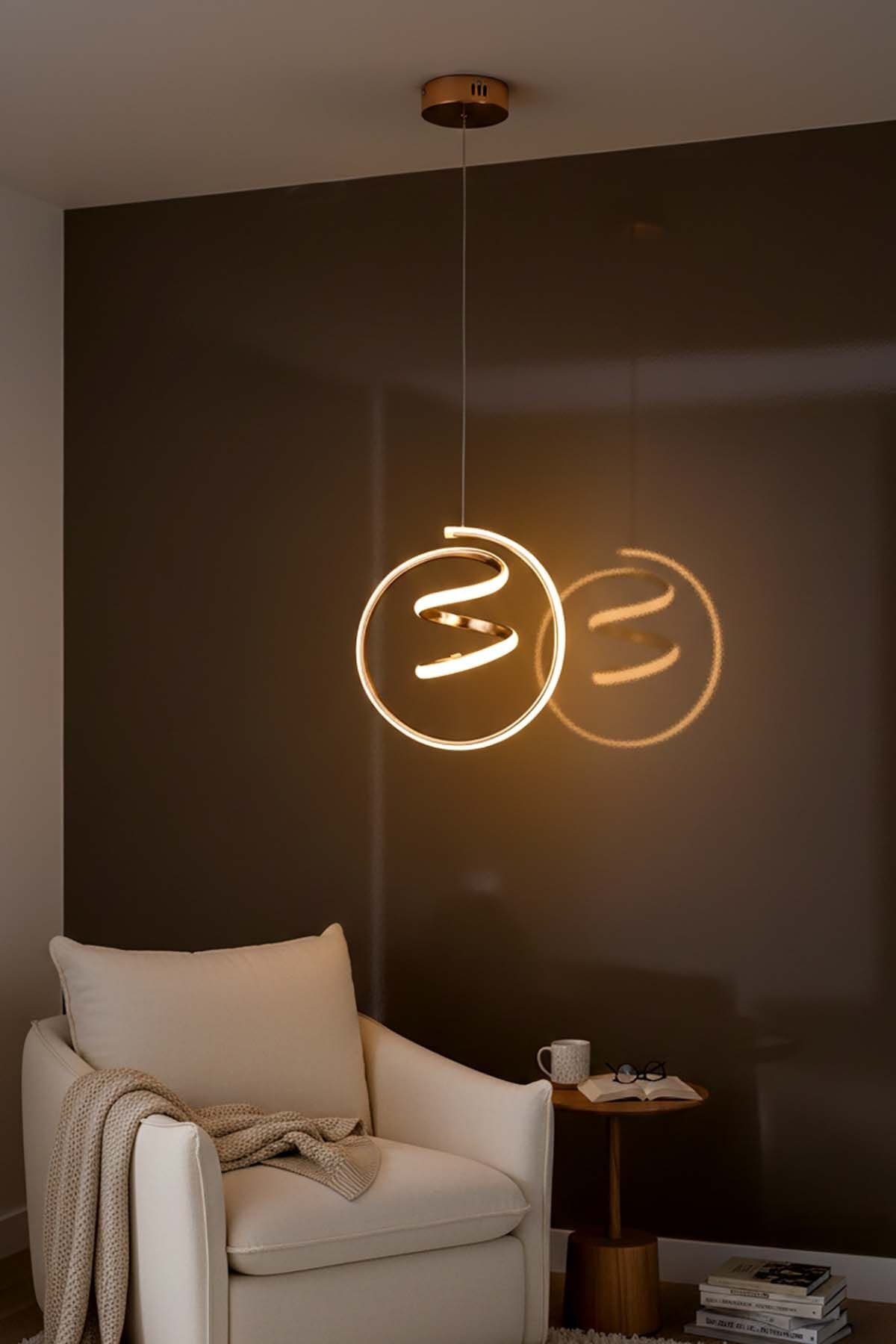 Amazon Model Gold Power Led Avize, 3 Renk Yanabilen Lüks Led Avize, Mutfak Salon Hol Oda Led Sarkıt Avize