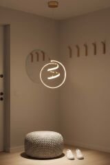 Amazon Model Gold Power Led Avize, 3 Renk Yanabilen Lüks Led Avize, Mutfak Salon Hol Oda Led Sarkıt Avize