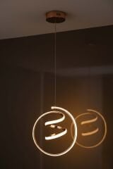 Amazon Model Gold Power Led Avize, 3 Renk Yanabilen Lüks Led Avize, Mutfak Salon Hol Oda Led Sarkıt Avize