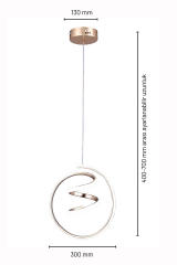 Amazon Model Gold Power Led Avize, 3 Renk Yanabilen Lüks Led Avize, Mutfak Salon Hol Oda Led Sarkıt Avize