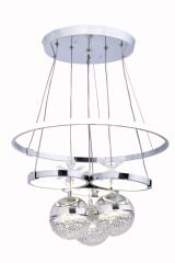 Galaksi Serisi 3 Toplu Krom Sarkıt Led Avize, 3 Renk Işık Özellikli Power Led Avize