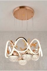 Modern Habana 4 Toplu Gold Sarkıt Led Avize, Power Led Avize, 3 Renk Işık Özellikli Led Avize