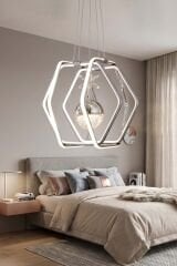 Morta Tek Toplu Power Led Avize, Mutfak Salon Hol Sarkıt Led Avize, 3 Renk Yanabilen Power Led Avize