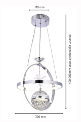 Meridyen Tek Top Siyah Power Led Avize, 3 Renk Yanabilen Lüks Led Avize, Mutfak Salon Hol Oda Sarkıt Led Avize