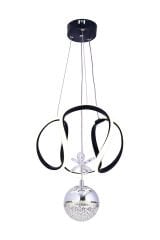 Tek Toplu Kiev Power Led Siyah Avize, Mutfak Salon Hol Sarkıt Led Avize, 3 Renk Yanabilen Power Led Avize, Modern Avize