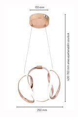 Minimal Kiev Power Led Gold Avize, Mutfak Salon Hol Sarkıt Led Avize, 3 Renk Yanabilen Power Led Avize, Modern Avize