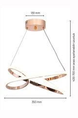 Modern Palermo Gold Power Led Avize, 3 Renk Yanabilen Lüks Led Avize, Mutfak Salon Hol Oda Sarkıt Led Avize