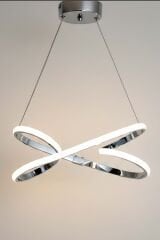 Modern Krom Palermo Power Led Avize, 3 Renk Yanabilen Lüks Led Avize, Mutfak Salon Hol Oda Sarkıt Led Avize