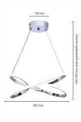 Modern Krom Palermo Power Led Avize, 3 Renk Yanabilen Lüks Led Avize, Mutfak Salon Hol Oda Sarkıt Led Avize