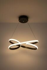 Modern Palermo Siyah Power Led Avize, 3 Renk Yanabilen Lüks Led Avize, Mutfak Salon Hol Oda Sarkıt Led Avize