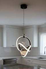 Modern Prag Siyah Power Led Avize, 3 Renk Yanabilen Lüks Led Avize, Mutfak Salon Hol Oda Sarkıt Led Avize