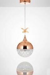 Lüks Tasarım Gold Asya Led Avize, Mutfak Salon Hol Oda Sarkıt Led Avize, 3 Renk Yanabilen Lüks Led Avize