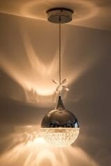 Lüks Tasarım Krom Asya Led Avize, Mutfak Salon Hol Oda Sarkıt Led Avize, 3 Renk Yanabilen Lüks Led Avize