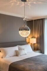 Lüks Tasarım Krom Asya Led Avize, Mutfak Salon Hol Oda Sarkıt Led Avize, 3 Renk Yanabilen Lüks Led Avize