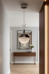 Lüks Tasarım Krom Asya Led Avize, Mutfak Salon Hol Oda Sarkıt Led Avize, 3 Renk Yanabilen Lüks Led Avize