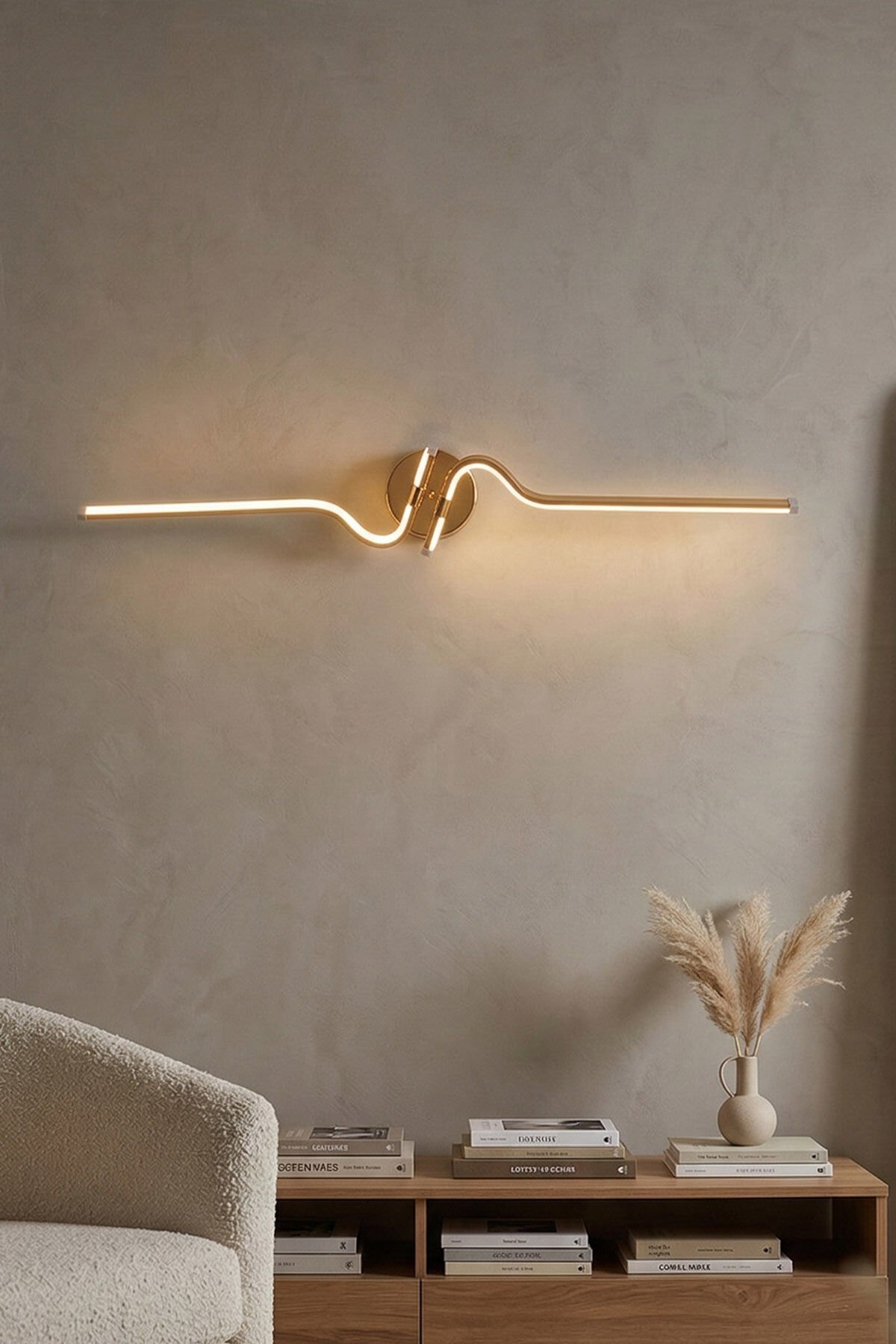 Dekoratif Minerva Gold Led Duvar Aplik, Elektrikli 3 Renk Yanabilen Power Led Aplik, İç Mekan Modern Aydınlatma