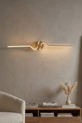 Dekoratif Minerva Gold Led Duvar Aplik, Elektrikli 3 Renk Yanabilen Power Led Aplik, İç Mekan Modern Aydınlatma