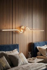 Dekoratif Minerva Gold Led Duvar Aplik, Elektrikli 3 Renk Yanabilen Power Led Aplik, İç Mekan Modern Aydınlatma