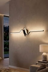 Dekoratif Minerva Siyah Led Duvar Aplik, Elektrikli 3 Renk Yanabilen Power Led Aplik, İç Mekan Modern Aydınlatma