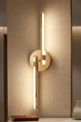 Dilge Gold Led Duvar Aplik, Elektrikli 3 Renk Yanabilen Power Led Aplik, İç Mekan Modern Aydınlatma