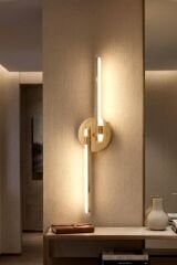 Dilge Gold Led Duvar Aplik, Elektrikli 3 Renk Yanabilen Power Led Aplik, İç Mekan Modern Aydınlatma