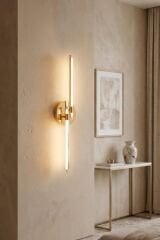 Dilge Gold Led Duvar Aplik, Elektrikli 3 Renk Yanabilen Power Led Aplik, İç Mekan Modern Aydınlatma