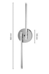 Dilge Krom Led Duvar Aplik, Elektrikli 3 Renk Yanabilen Power Led Aplik, İç Mekan Modern Aydınlatma