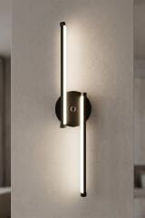 Dilge Siyah Led Duvar Aplik, Elektrikli 3 Renk Yanabilen Power Led Aplik, İç Mekan Modern Aydınlatma