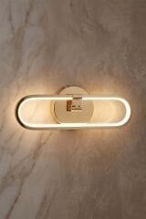 Reyes Model Gold Led Duvar Aplik, Elektrikli 3 Renk Yanabilen Power Led Aplik, İç Mekan Modern Aydınlatma