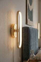 Reyes Model Gold Led Duvar Aplik, Elektrikli 3 Renk Yanabilen Power Led Aplik, İç Mekan Modern Aydınlatma