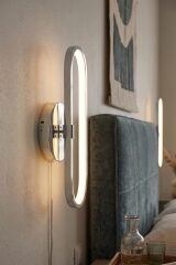 Reyes Model Krom Led Duvar Aplik, Elektrikli 3 Renk Yanabilen Power Led Aplik, İç Mekan Modern Aydınlatma