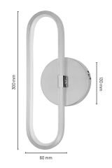 Reyes Model Krom Led Duvar Aplik, Elektrikli 3 Renk Yanabilen Power Led Aplik, İç Mekan Modern Aydınlatma