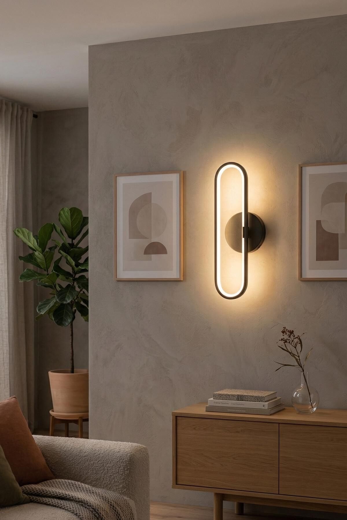 Reyes Model Siyah Led Duvar Aplik, Elektrikli 3 Renk Yanabilen Power Led Aplik, İç Mekan Modern Aydınlatma