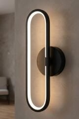 Reyes Model Siyah Led Duvar Aplik, Elektrikli 3 Renk Yanabilen Power Led Aplik, İç Mekan Modern Aydınlatma