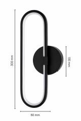 Reyes Model Siyah Led Duvar Aplik, Elektrikli 3 Renk Yanabilen Power Led Aplik, İç Mekan Modern Aydınlatma