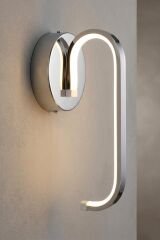 Dekoratif Belen Krom Led Duvar Aplik, Elektrikli 3 Renk Yanabilen Power Led Aplik, İç Mekan Modern Aydınlatma